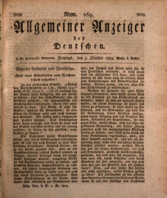 Allgemeiner Anzeiger der Deutschen Freitag 3. Oktober 1823