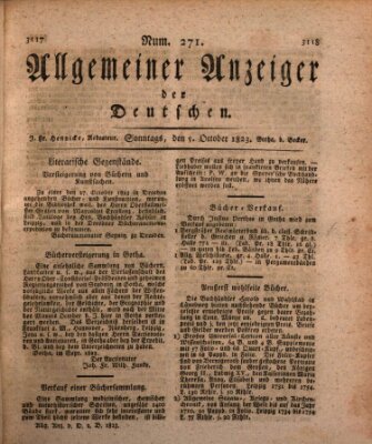 Allgemeiner Anzeiger der Deutschen Sonntag 5. Oktober 1823