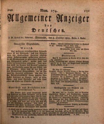 Allgemeiner Anzeiger der Deutschen Mittwoch 8. Oktober 1823