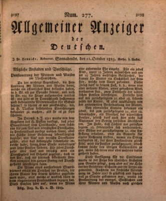 Allgemeiner Anzeiger der Deutschen Samstag 11. Oktober 1823