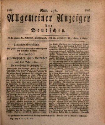 Allgemeiner Anzeiger der Deutschen Sonntag 12. Oktober 1823