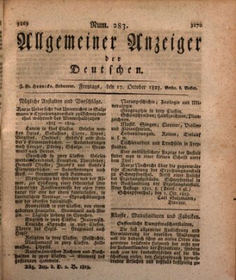 Allgemeiner Anzeiger der Deutschen Freitag 17. Oktober 1823