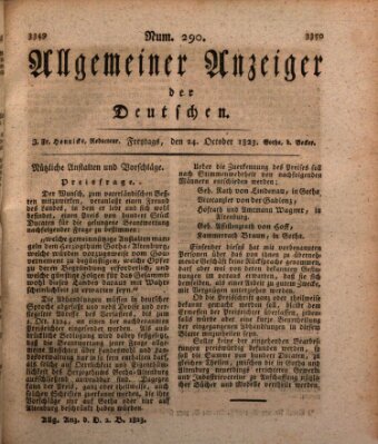 Allgemeiner Anzeiger der Deutschen Freitag 24. Oktober 1823