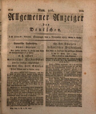 Allgemeiner Anzeiger der Deutschen Sonntag 9. November 1823