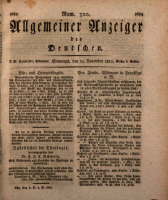 Allgemeiner Anzeiger der Deutschen Sonntag 23. November 1823