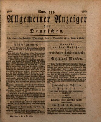 Allgemeiner Anzeiger der Deutschen Sonntag 7. Dezember 1823