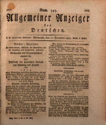 Allgemeiner Anzeiger der Deutschen Mittwoch 17. Dezember 1823