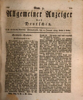 Allgemeiner Anzeiger der Deutschen Samstag 10. Januar 1824