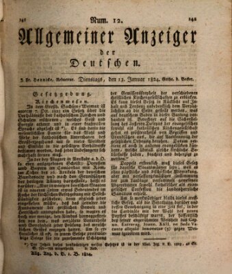 Allgemeiner Anzeiger der Deutschen Dienstag 13. Januar 1824