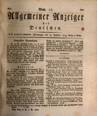 Allgemeiner Anzeiger der Deutschen Sonntag 18. Januar 1824