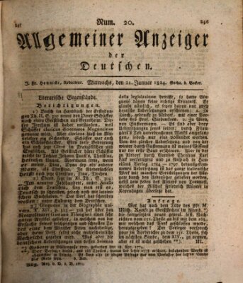 Allgemeiner Anzeiger der Deutschen Mittwoch 21. Januar 1824