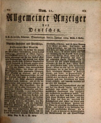 Allgemeiner Anzeiger der Deutschen Donnerstag 22. Januar 1824