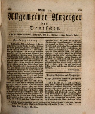 Allgemeiner Anzeiger der Deutschen Freitag 23. Januar 1824