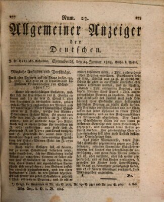 Allgemeiner Anzeiger der Deutschen Samstag 24. Januar 1824