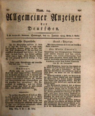 Allgemeiner Anzeiger der Deutschen Sonntag 25. Januar 1824