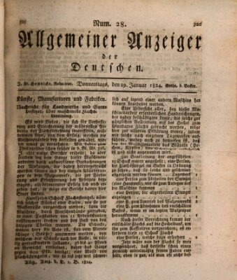 Allgemeiner Anzeiger der Deutschen Donnerstag 29. Januar 1824