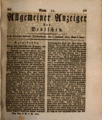 Allgemeiner Anzeiger der Deutschen Donnerstag 5. Februar 1824