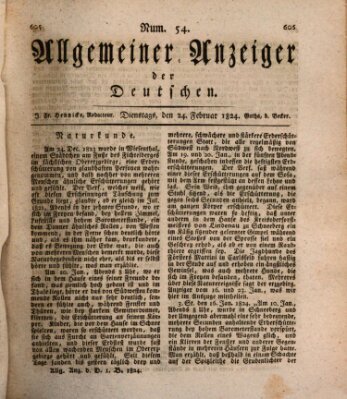 Allgemeiner Anzeiger der Deutschen Dienstag 24. Februar 1824