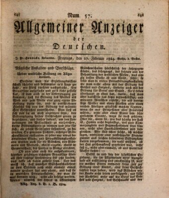 Allgemeiner Anzeiger der Deutschen Freitag 27. Februar 1824