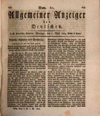 Allgemeiner Anzeiger der Deutschen Montag 1. März 1824