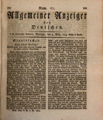 Allgemeiner Anzeiger der Deutschen Montag 8. März 1824