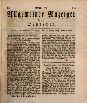 Allgemeiner Anzeiger der Deutschen Freitag 12. März 1824