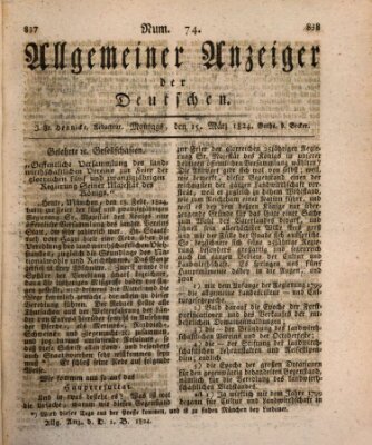 Allgemeiner Anzeiger der Deutschen Montag 15. März 1824