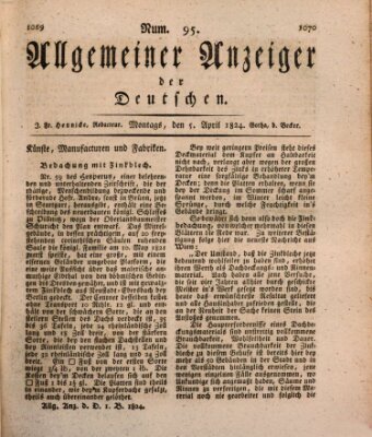 Allgemeiner Anzeiger der Deutschen Montag 5. April 1824