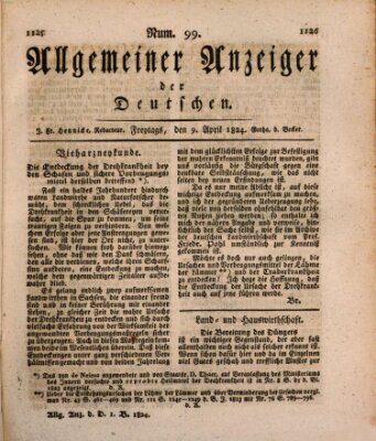 Allgemeiner Anzeiger der Deutschen Freitag 9. April 1824