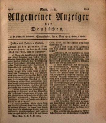 Allgemeiner Anzeiger der Deutschen Samstag 1. Mai 1824