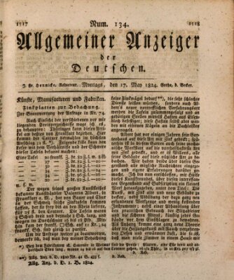 Allgemeiner Anzeiger der Deutschen Montag 17. Mai 1824