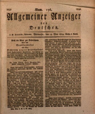 Allgemeiner Anzeiger der Deutschen Mittwoch 19. Mai 1824