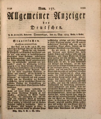 Allgemeiner Anzeiger der Deutschen Donnerstag 20. Mai 1824