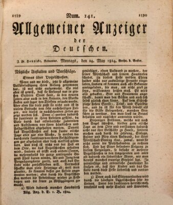 Allgemeiner Anzeiger der Deutschen Montag 24. Mai 1824