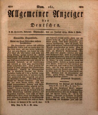 Allgemeiner Anzeiger der Deutschen Mittwoch 16. Juni 1824