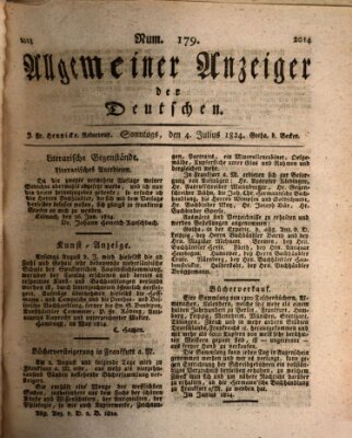 Allgemeiner Anzeiger der Deutschen Sonntag 4. Juli 1824