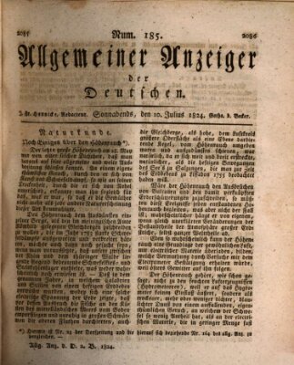 Allgemeiner Anzeiger der Deutschen Samstag 10. Juli 1824