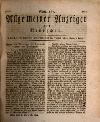 Allgemeiner Anzeiger der Deutschen Montag 12. Juli 1824