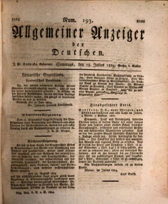 Allgemeiner Anzeiger der Deutschen Sonntag 18. Juli 1824