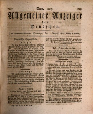 Allgemeiner Anzeiger der Deutschen Sonntag 1. August 1824