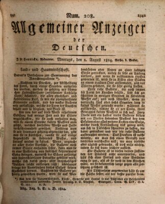 Allgemeiner Anzeiger der Deutschen Montag 2. August 1824