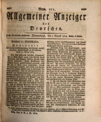 Allgemeiner Anzeiger der Deutschen Donnerstag 5. August 1824