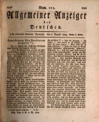 Allgemeiner Anzeiger der Deutschen Freitag 6. August 1824