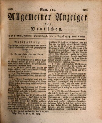 Allgemeiner Anzeiger der Deutschen Donnerstag 12. August 1824