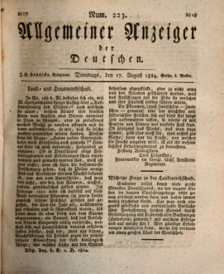 Allgemeiner Anzeiger der Deutschen Dienstag 17. August 1824