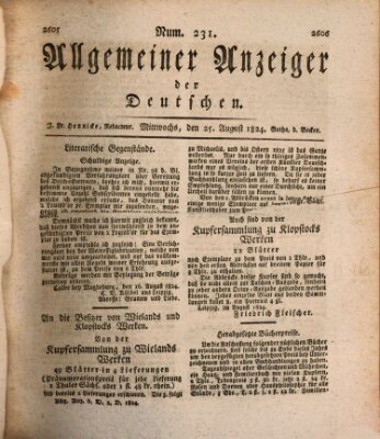 Allgemeiner Anzeiger der Deutschen Mittwoch 25. August 1824