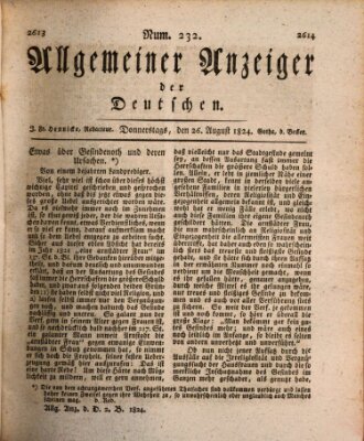 Allgemeiner Anzeiger der Deutschen Donnerstag 26. August 1824