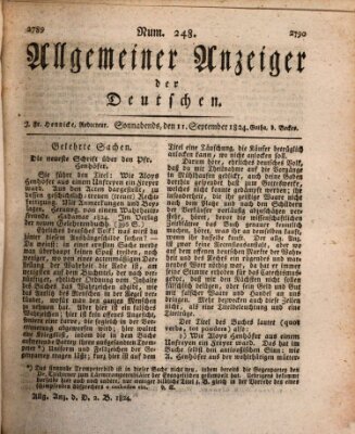 Allgemeiner Anzeiger der Deutschen Samstag 11. September 1824