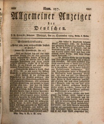 Allgemeiner Anzeiger der Deutschen Montag 20. September 1824