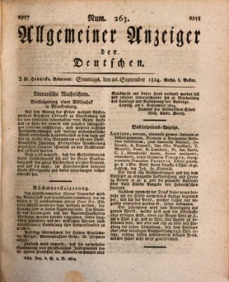 Allgemeiner Anzeiger der Deutschen Sonntag 26. September 1824